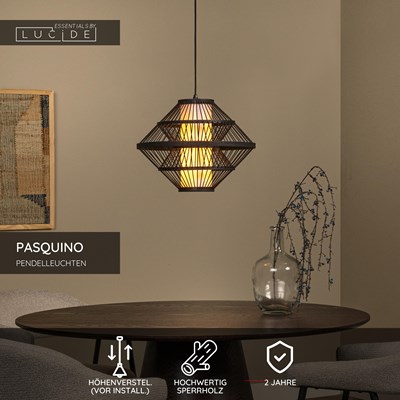 Lucide PASQUINO - Pendelleuchten - Ø 40 cm - 1xE27 - Schwarz | Essential